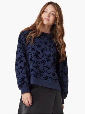 Scotch & Soda Sweatshirt‎ Womens Small Blue Bow Print